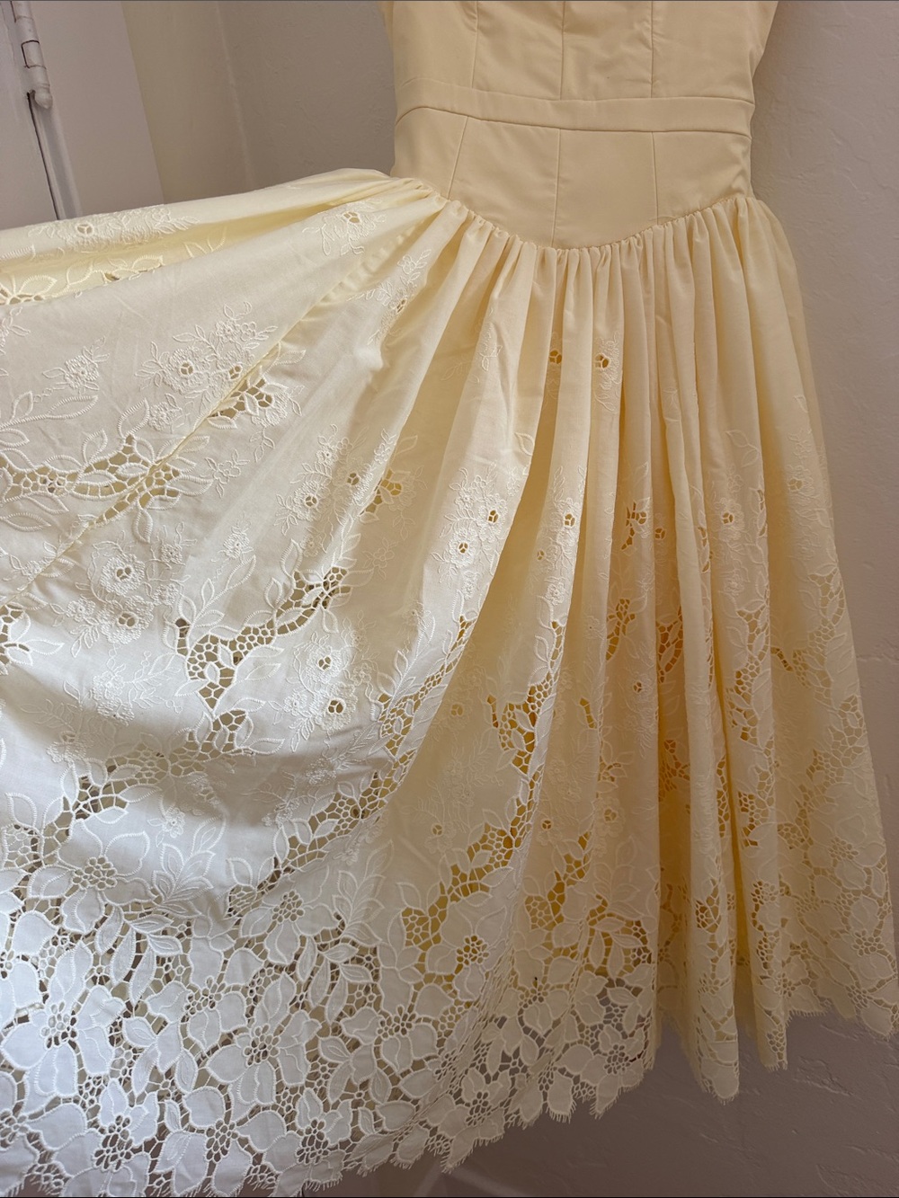 House of CB Yellow Lace Midi Dress with Spaghetti Straps - Picture 6 of 9